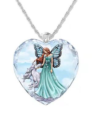 Kristal Meisje Eenhoorn Halsketting