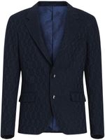 ETRO blazer boutonné à motif cachemire en jacquard - Bleu