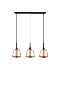 Trio Hanglamp Chiron 3-lichts zwart met mat koper 310800308