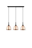 Trio Hanglamp Chiron 3-lichts zwart met mat koper 310800308 - thumbnail