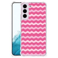 Samsung Galaxy S22 Doorzichtige Silicone Hoesje Waves Pink - thumbnail