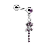 Jeweled Barbell with Charm Chirurgisch staal 316L / Belegde messing Barbells