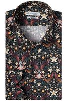 Giordano Tailored Modern Fit Overhemd zwart, Bloemen