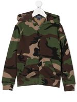 Ralph Lauren Kids hoodie zippé à imprimé camouflage - Vert - thumbnail