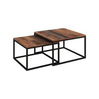 Meubella Salontafel Styler - Old Wood - 70 cm - set van 2 - thumbnail