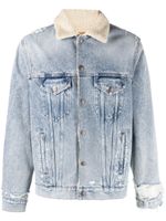 MM6 Maison Margiela veste en jean à effet usé - Bleu