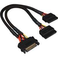 Sata Y- Stroomadapter, 0,20m Splitterkabel - thumbnail