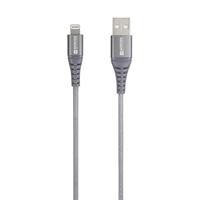 SKROSS USB-kabel, USB-C 2.0 naar Lightning-kabel, vlechten, 2,00 m Space Gray