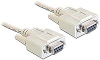 DeLock 107083 kabel serieel nulmodem 9-pins bus naar bus 5 m grijs