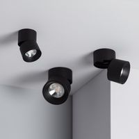 Plafondlamp zwart 'Nuba' 7W LED Circulair verstelbaar modern verstelbaar