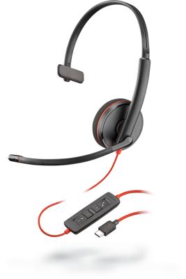 POLY Blackwire C3210 Headset Bedraad Hoofdband Kantoor/callcenter USB Type-C Zwart