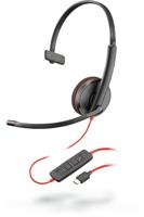 POLY Blackwire C3210 Headset Bedraad Hoofdband Kantoor/callcenter USB Type-C Zwart