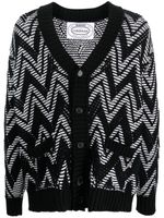 Missoni zigzag- embroidered wool cardigan - Noir