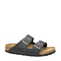 Birkenstock Arizona nubuck slippers zwart