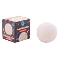 Nachtlamp/lampje Maan Rond 8,5 Cm Wit - Nachtlampjes