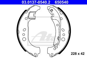 Remschoenset ATE, u.a. für Seat, VW, Audi, Skoda