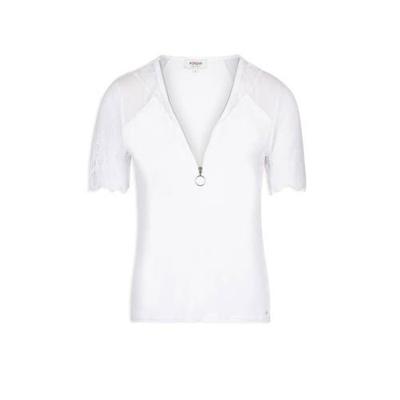 Morgan T-shirt met kant ecru Morgan T-shirt met kant ecru