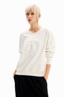 Sweatshirt logo reliëf - WHITE - L