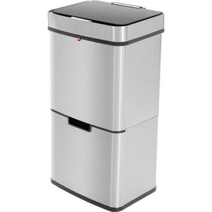 Hailo Öko Vario XL 0656-001 Afvalscheidingssysteem 50 l RVS, Kunststof Zilver Anti-vingerafdrukken, Met automatische deksel 1 stuk(s)