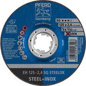 PFERD SG STEELOX 61340125 Doorslijpschijf gebogen 125 mm 25 stuk(s) RVS, Staal