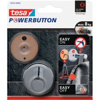 2x Tesa Powerbutton chroom ronde haken large klusbenodigdheden