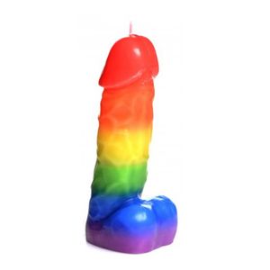 Pride Pecker Rainbow Drip Candle