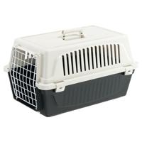 Ferplast Transportbox, Hondenbox voor kleine Honden en Katten tot 8 kg, Gelamineerde ijzeren deur, Ventilatiesleuven, 37 x 58 x h 32 cm, ATLAS 20 EL Transportbox voor huisdieren, Zwart