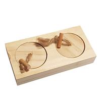 duvoplus, Sniffle'n Snack puzzel van hout, 12 x 6 x 2,5 cm, speel- en traktatiepuzzel van hoogwaardig hout, stimuleert het natuurlijke knaaginstinct voor konijnen en knaagdieren