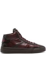 Santoni baskets Gilby en cuir - Rouge