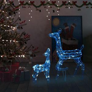 VidaXL Kerstversiering rendierfamilie 160 LED&apos;s blauw acryl