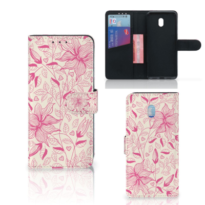 Xiaomi Redmi 8A Hoesje Pink Flowers Xiaomi Redmi 8A Hoesje Pink Flowers