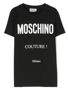 Moschino Kids t-shirt en coton à logo imprimé - Noir