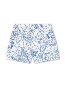 Kenzo Kids short en coton à fleurs - Blanc