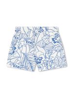 Kenzo Kids short en coton à fleurs - Blanc - thumbnail