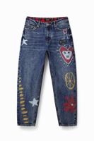 Rechte jeans met hart - BLUE - 34