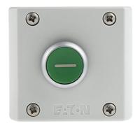 Eaton 216522 drukknop, 1 sluiter + 1 opener, plat, groen, opbouw