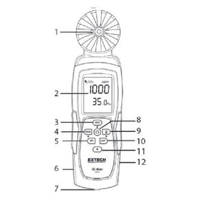 Extech CO240 Kooldioxidemeter 0 - 9999 ppm Met temperatuurmeting, Met USB-interface, Met datalogger