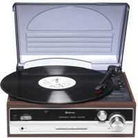 Denver Platenstation VPR-190 met FM-radio, geïntegreerde luidsprekers, houtafwerking, keramische kop
