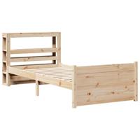 vidaXL Bedframe met hoofdbord massief grenenhout 75x190 cm