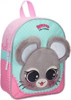 Lulupop & the Cutiepies rugzak muis meisjes 9,3 liter polyester roze/grijs