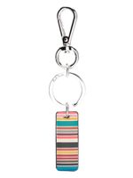 Paul Smith porte-clés Signature Stripe Tag - Argent