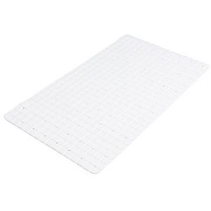 Urban Living Badkamer/douche anti slip mat - rubber - voor op de vloer - wit - 39 x 69 cm   -