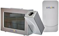 Explore Scientific RPW3008 Projectieklok met draadloze tijd en weersvoorspelling, dubbel alarm, binnentemperatuursensor, wit