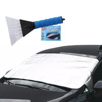 Auto anti bevriezing/vorst deken 85 x 180 cm met ijskrabber blauw 13cm - thumbnail