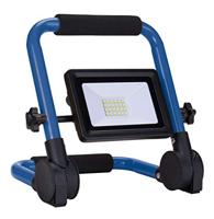 as - Schwabe Tragbarer Chip-LED Strahler – 20 W Heimwerker Baustrahler mit klappbarem Gestell – LED Spot Arbeitsleuchte – Mobile LED Leuchte für Außen- und Innenbeleuchtung – IP65 – Blau I 46340