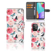 Samsung Galaxy A52 Hoesje Butterfly Roses - thumbnail