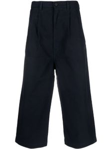 Comme des Garçons Homme pantalon droit en coton à détails plissés - Bleu