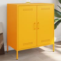 Dressoir 68x39x79 cm staal mosterdgeel - thumbnail