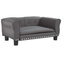 vidaXL Hondenmand 70x45x30 cm kunstleer grijs, hondenbank, hondenbed, dierenmand, huisdierenbank, huisdierenmand, dierenbed, huisdierenbed