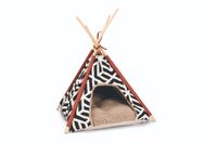 Beeztees Tipi Tent Vigo kattenhuisje wit/zwart - thumbnail